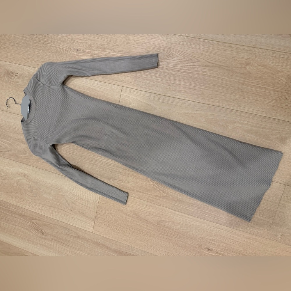 Gray Long Sleeve Dress